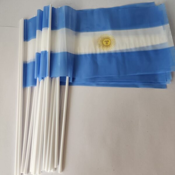 Bandera Plast.Arg.Chica c/Palito x5