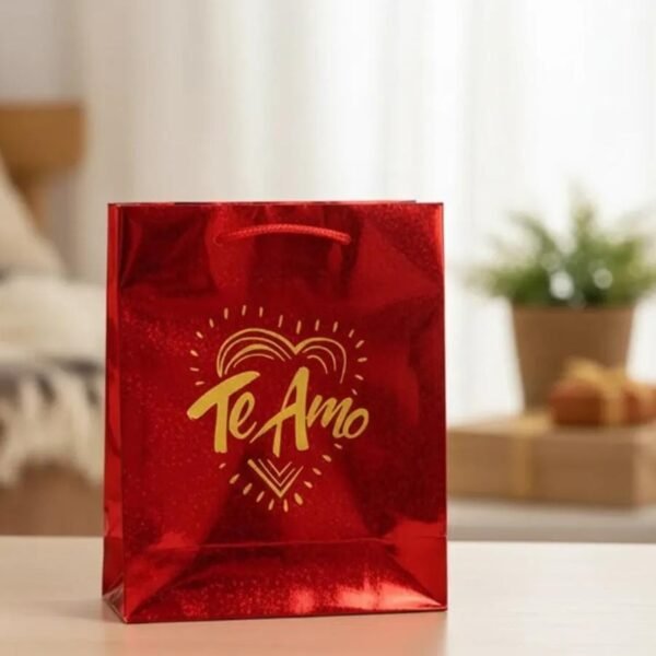 Bolsa TE AMO Holografica Roja