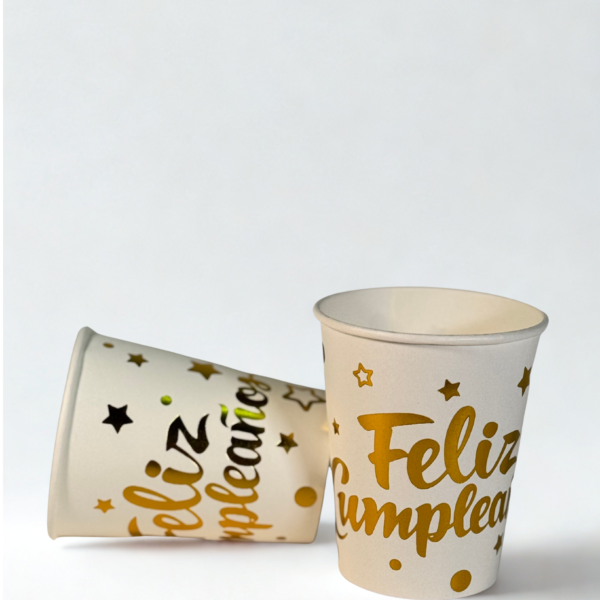 Vasos Blancos estampados x 10