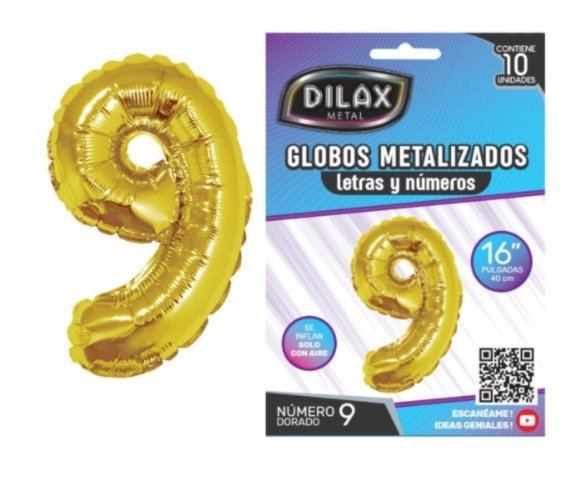 Globo Números Metalizado 16" Dorado - Imagen 3