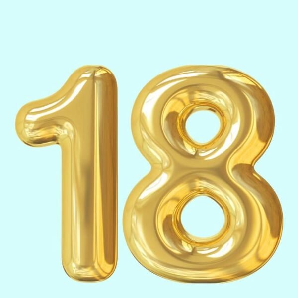 Globo Números Metalizado 16" Dorado