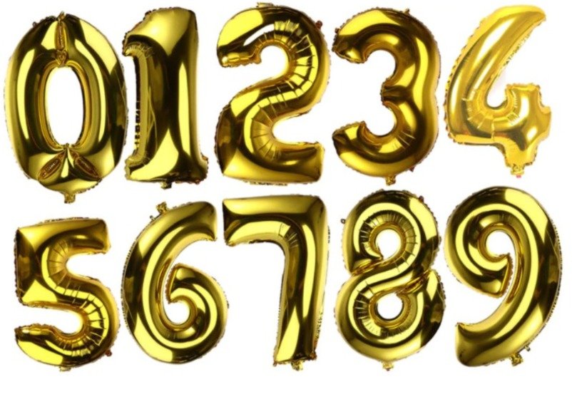 Globo Números Metalizado 16" Dorado - Imagen 2