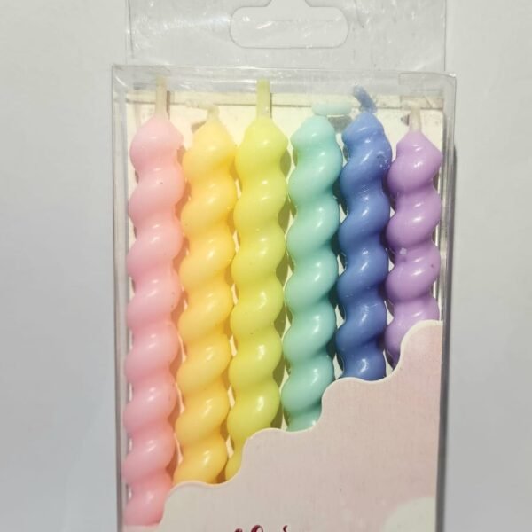 Vela torneada Multicolor Pastel x6