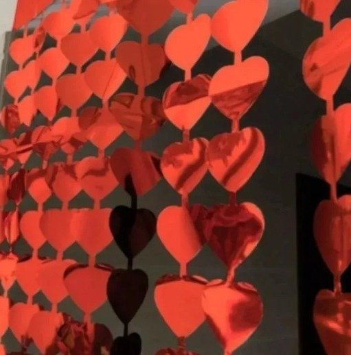 Cortina Metalizados Corazones