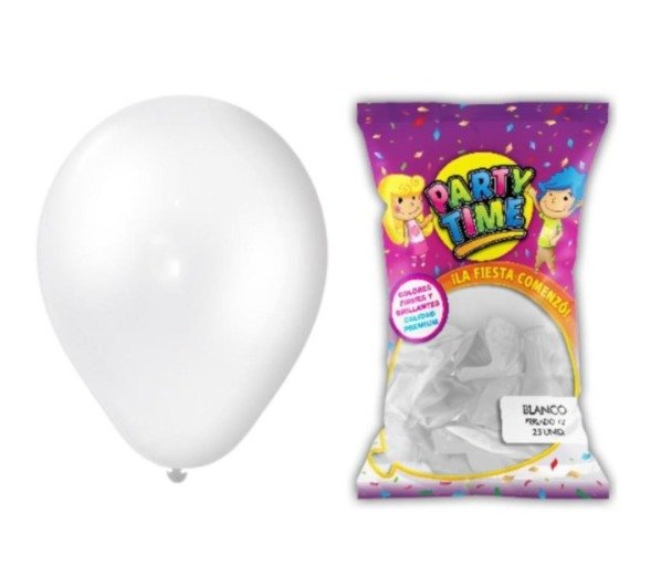 Globo Party Time Perlado 12" x25