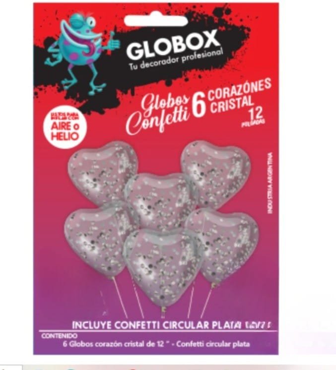 Kit Globos Cristales Forma Corazon - Imagen 2
