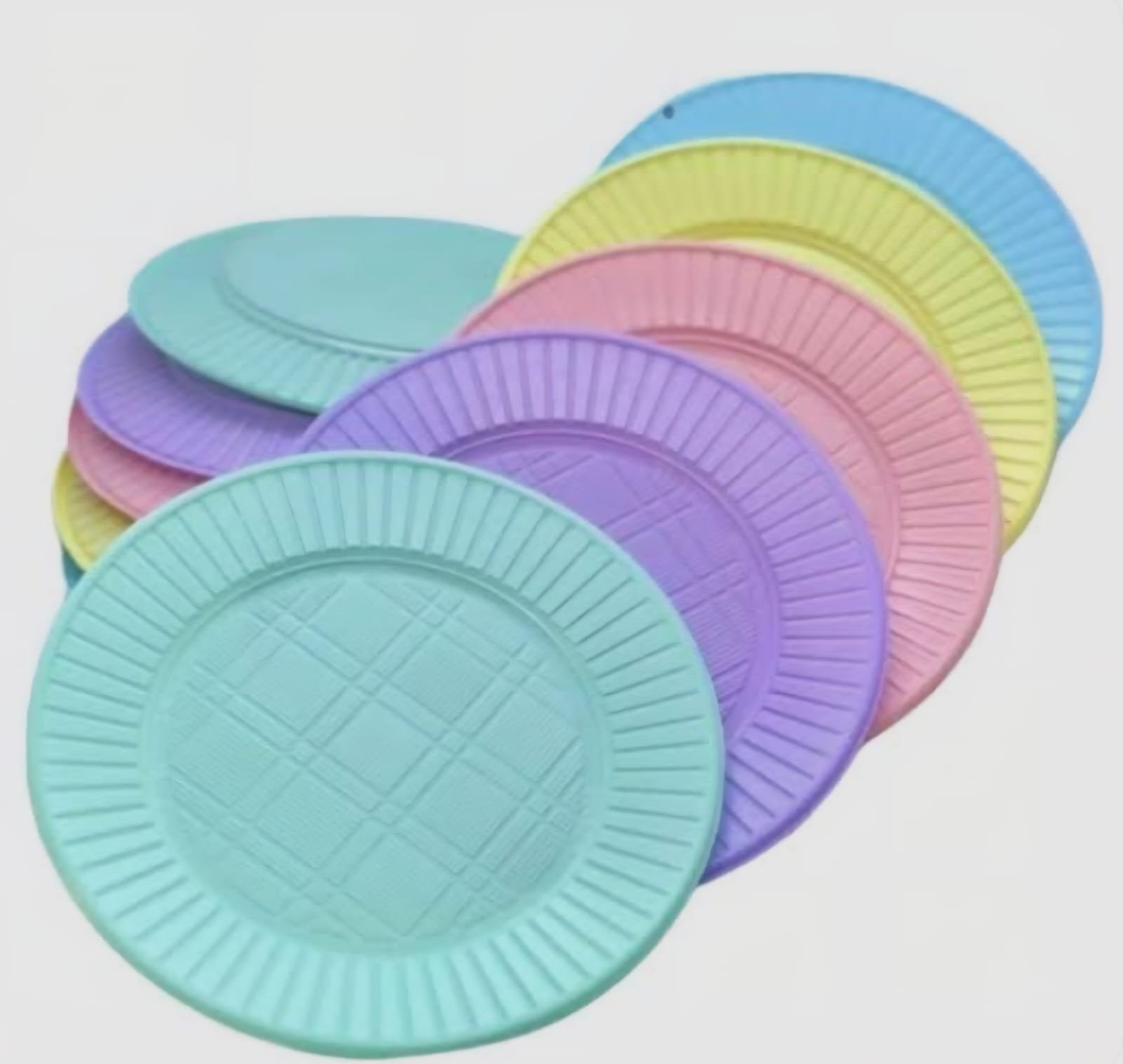 Platos plasticos pasteles x50